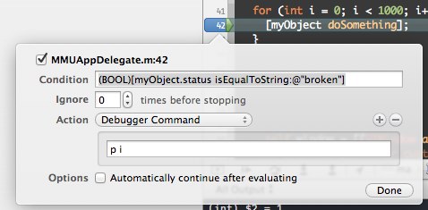 Conditional Breakpoint Options