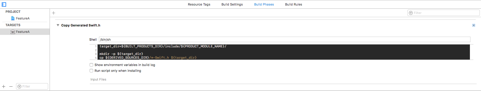 Static Library `Build Phases`